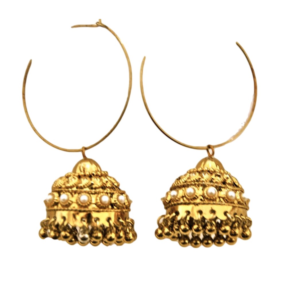 Lightweight gold jhumkas with on sale price